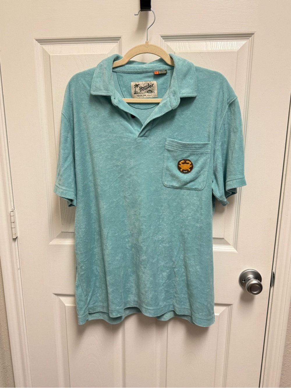Howler Brothers Turquoise Terry Pocket Polo